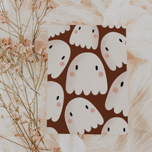 Lataa kuva Galleria-katseluun, Halloween Kummitus Postikortti – Suloinen Syystervehdys