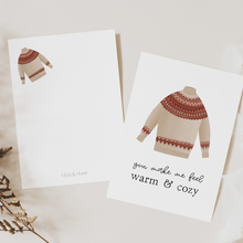 Lataa kuva Galleria-katseluun, Norjalainen Villapaita Postikortti – Lämmin & Kodikas Tervehdys