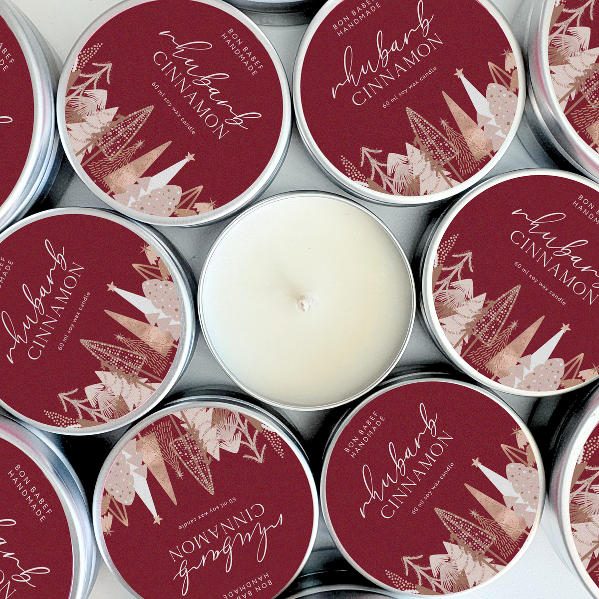 Soy Wax Candle - Rhubarb & Cinnamon