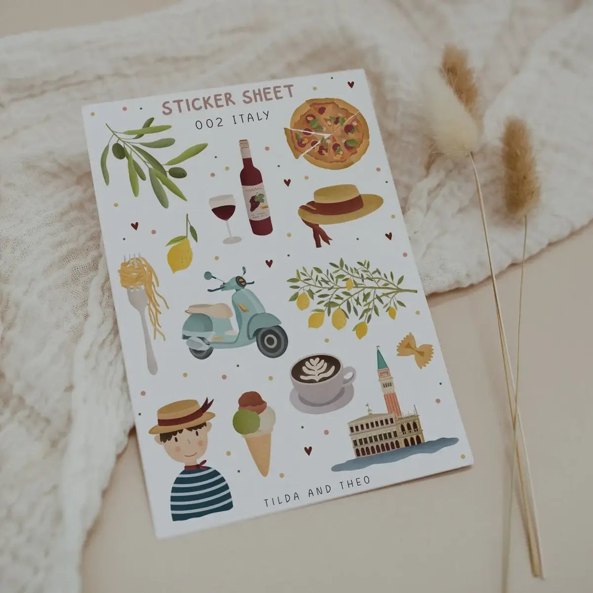 Italy Sticker Sheet – Decorate Gifts and Calendars