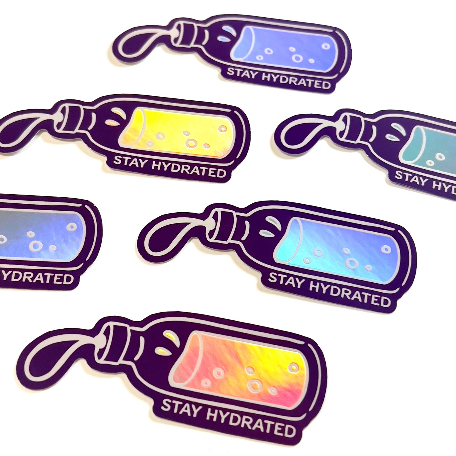 Stay Hydrated – Holographic Vinyl Sticker
