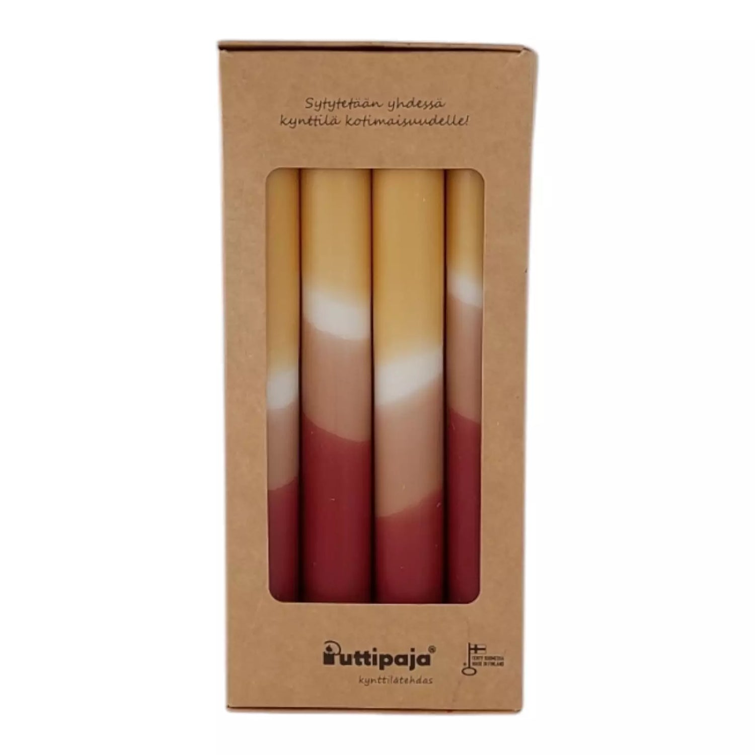 Dip Dye Taper Candles - ochre/cocoa/wine