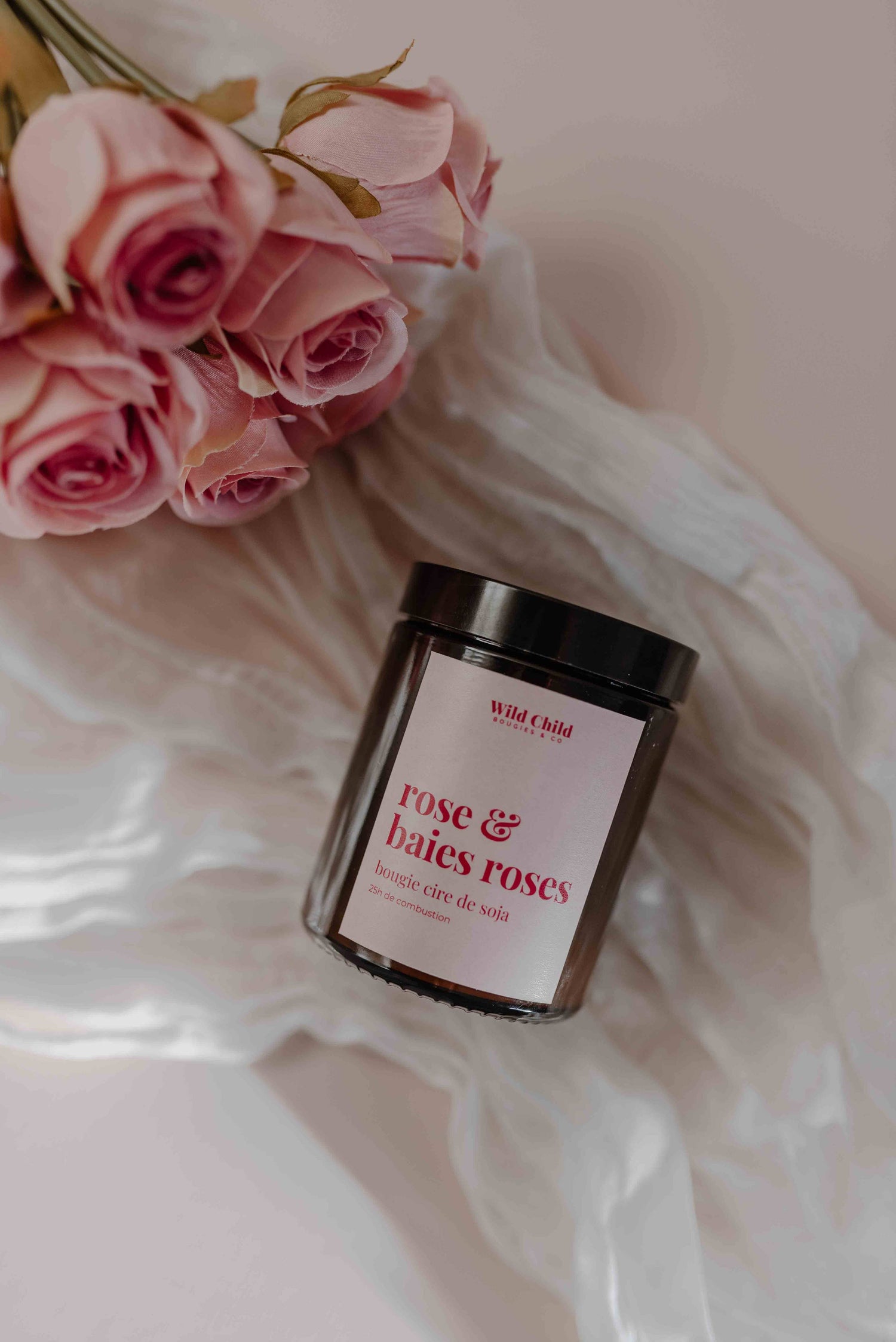 Rose & Pink Berries – Romantic Wood Wick Scented Candle