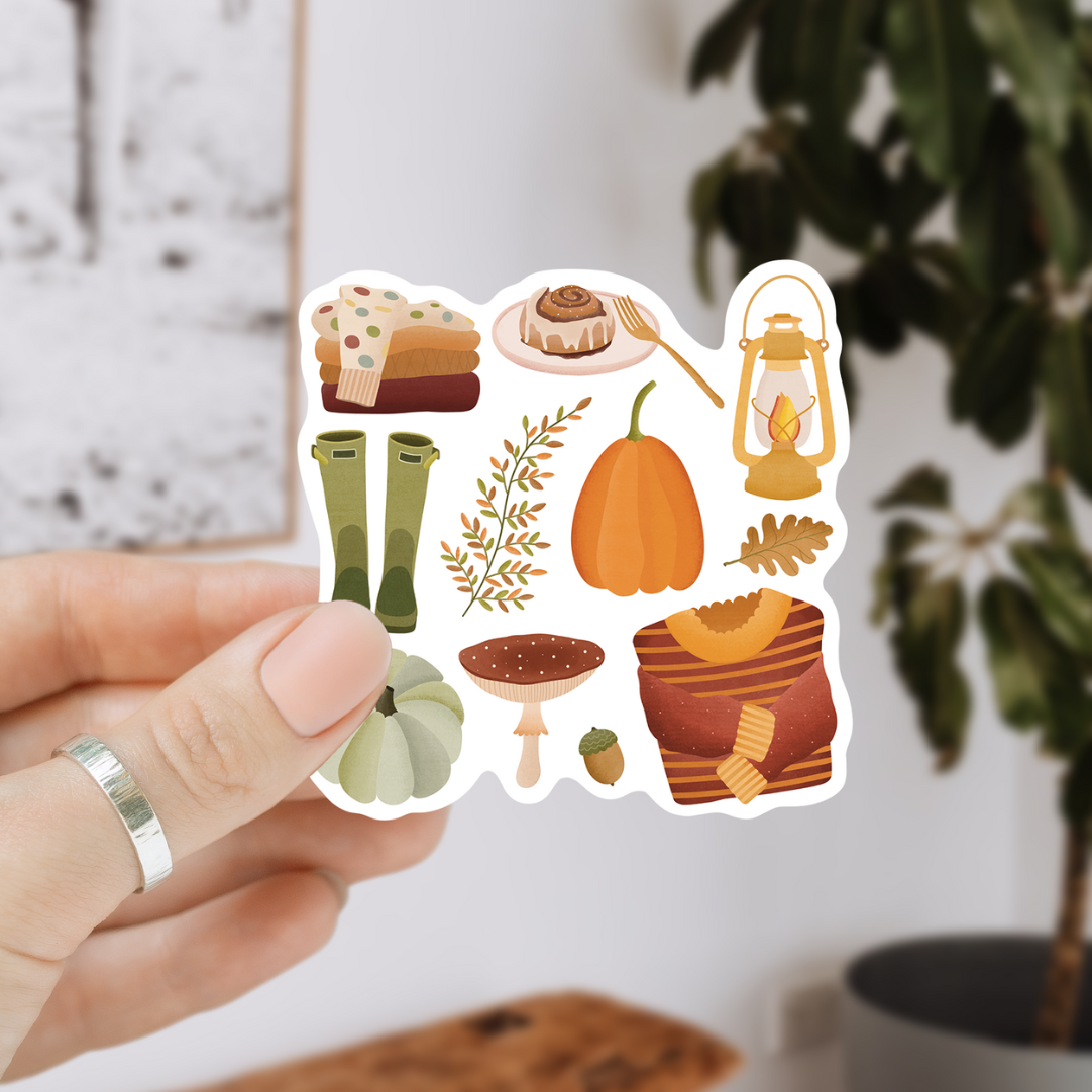 Hygge Autumn - Waterproof Vinyl Stickers