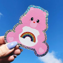 Lataa kuva Galleria-katseluun, Care Bear Sending Rainbows -glittertarra

