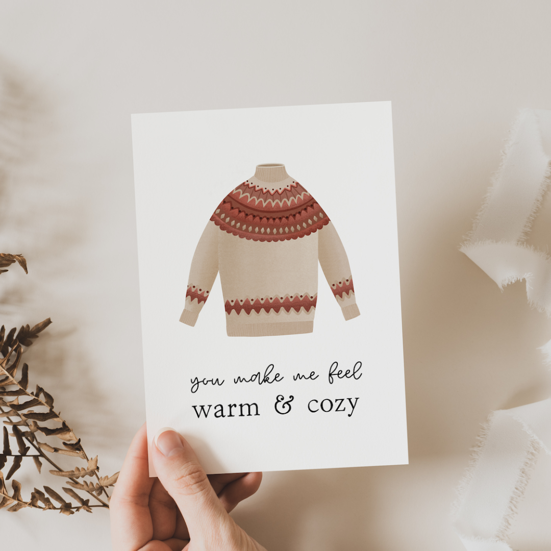 Norwegian Wool Sweater Postcard – Warm & Cozy Greeting