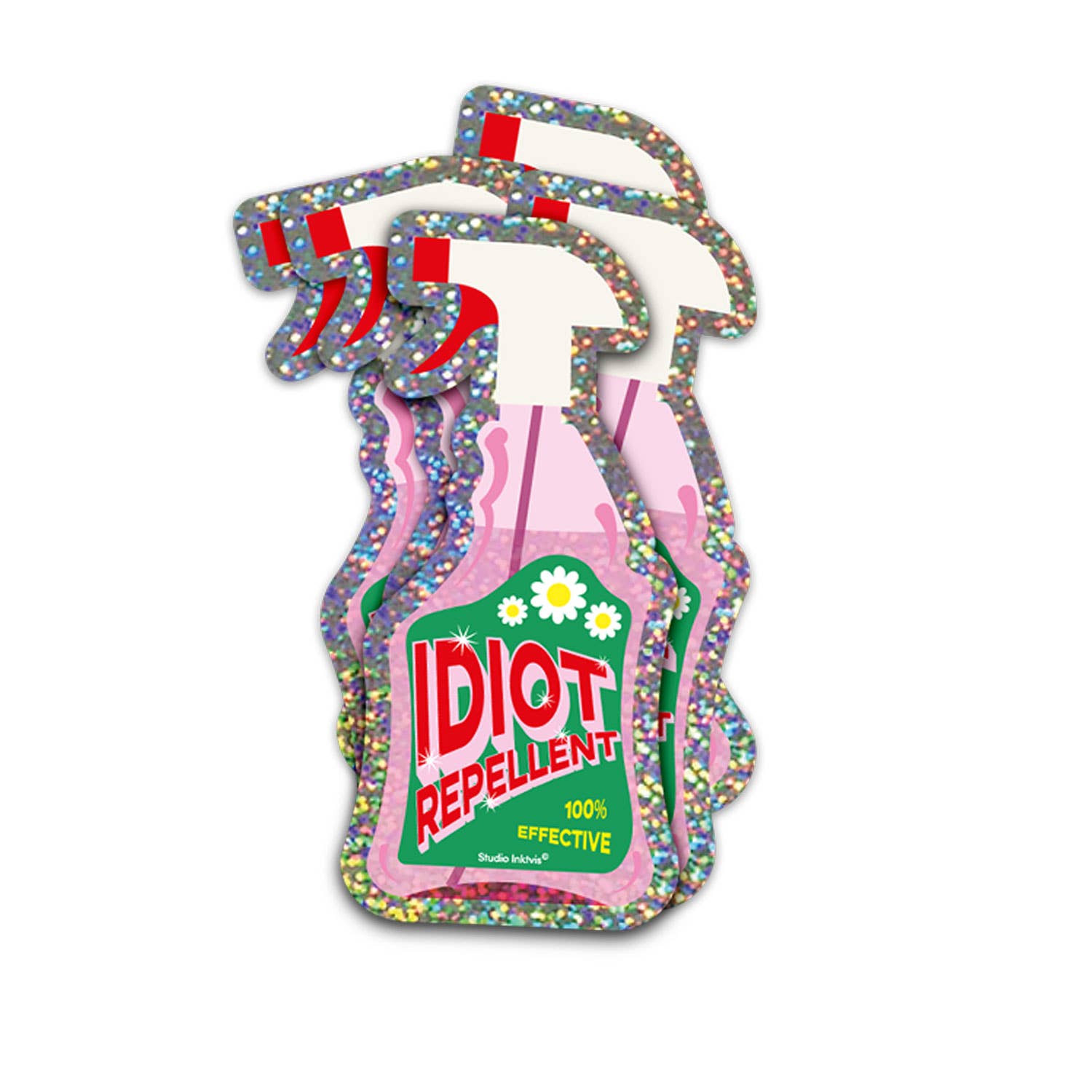 Idiot Repellent -glitter sticker