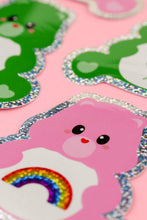Lataa kuva Galleria-katseluun, Care Bear Sending Rainbows -glittertarra
