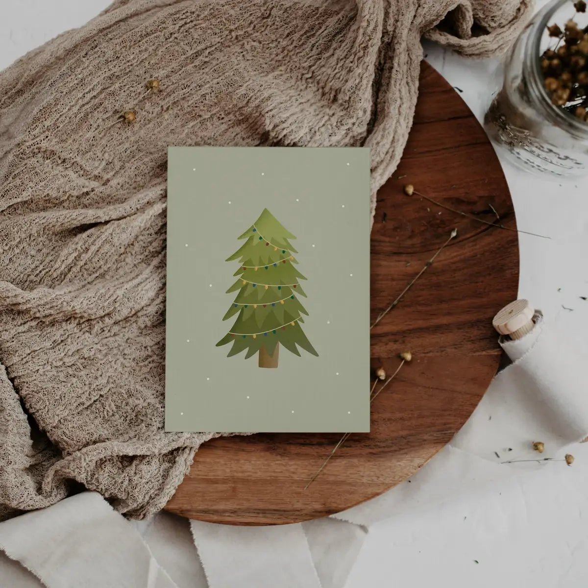 Christmas Tree Mint Postcard – A Fresh Christmas Greeting