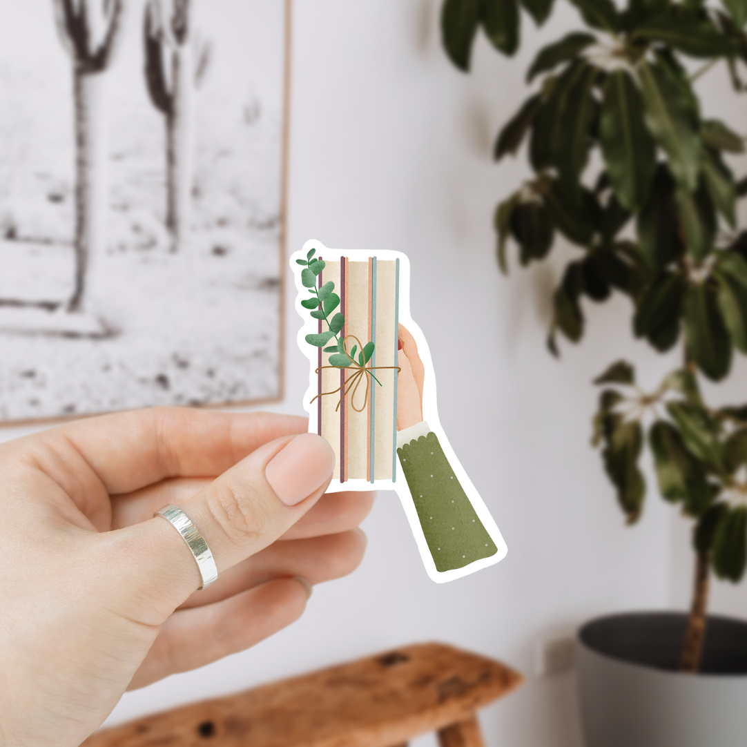 Books and Hand - Waterproof Vinyl Sticker