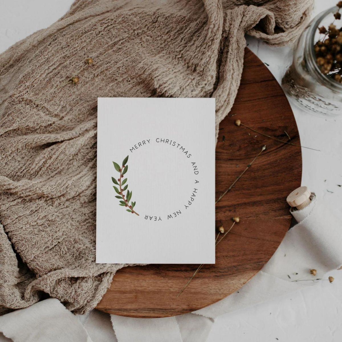 Christmas card Wreath – Merry Christmas