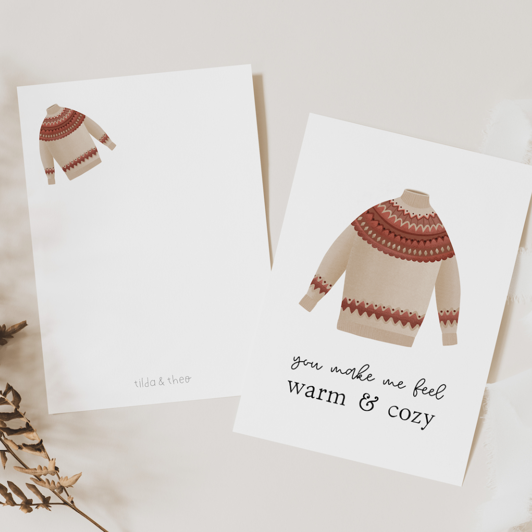 Norwegian Wool Sweater Postcard – Warm & Cozy Greeting