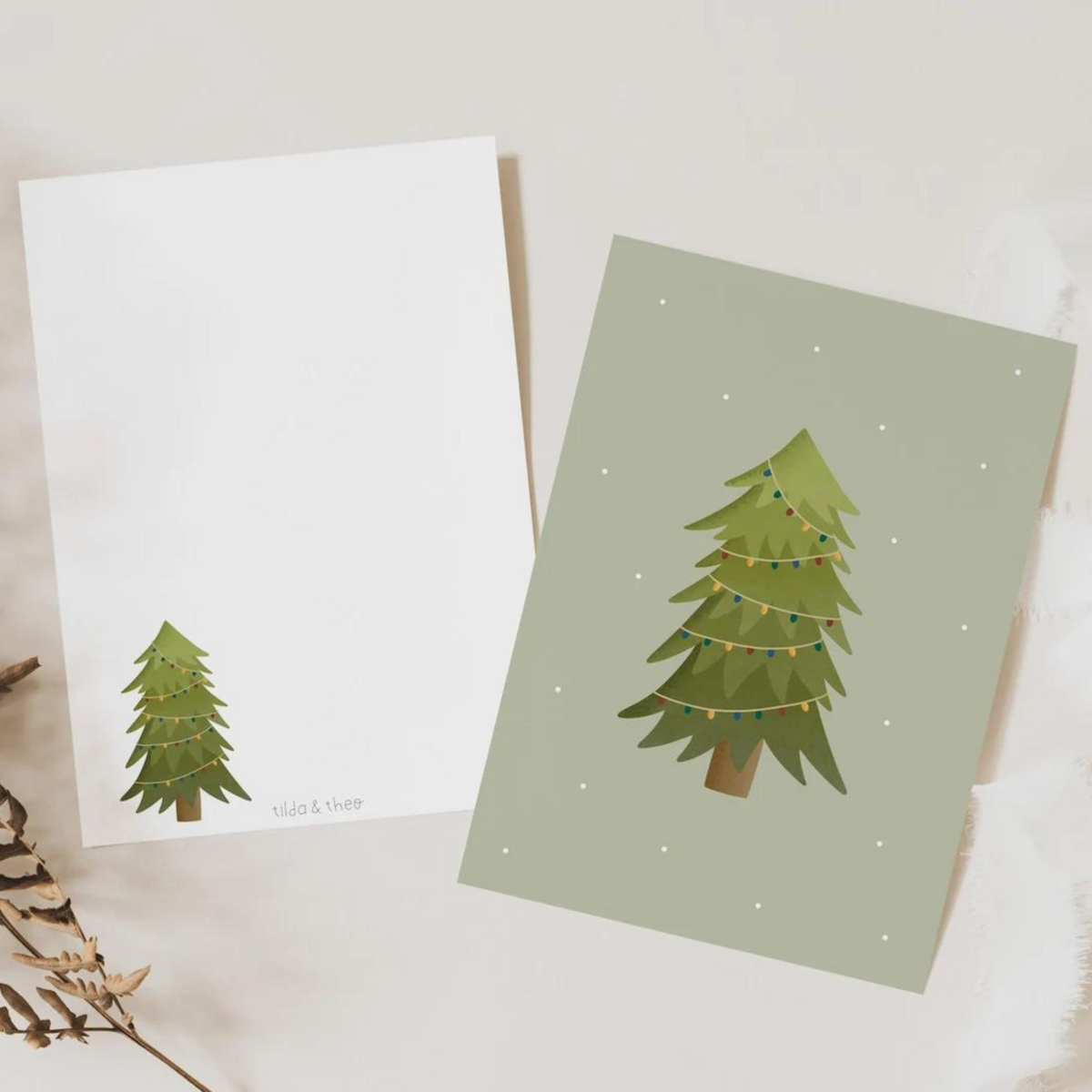 Christmas Tree Mint Postcard – A Fresh Christmas Greeting