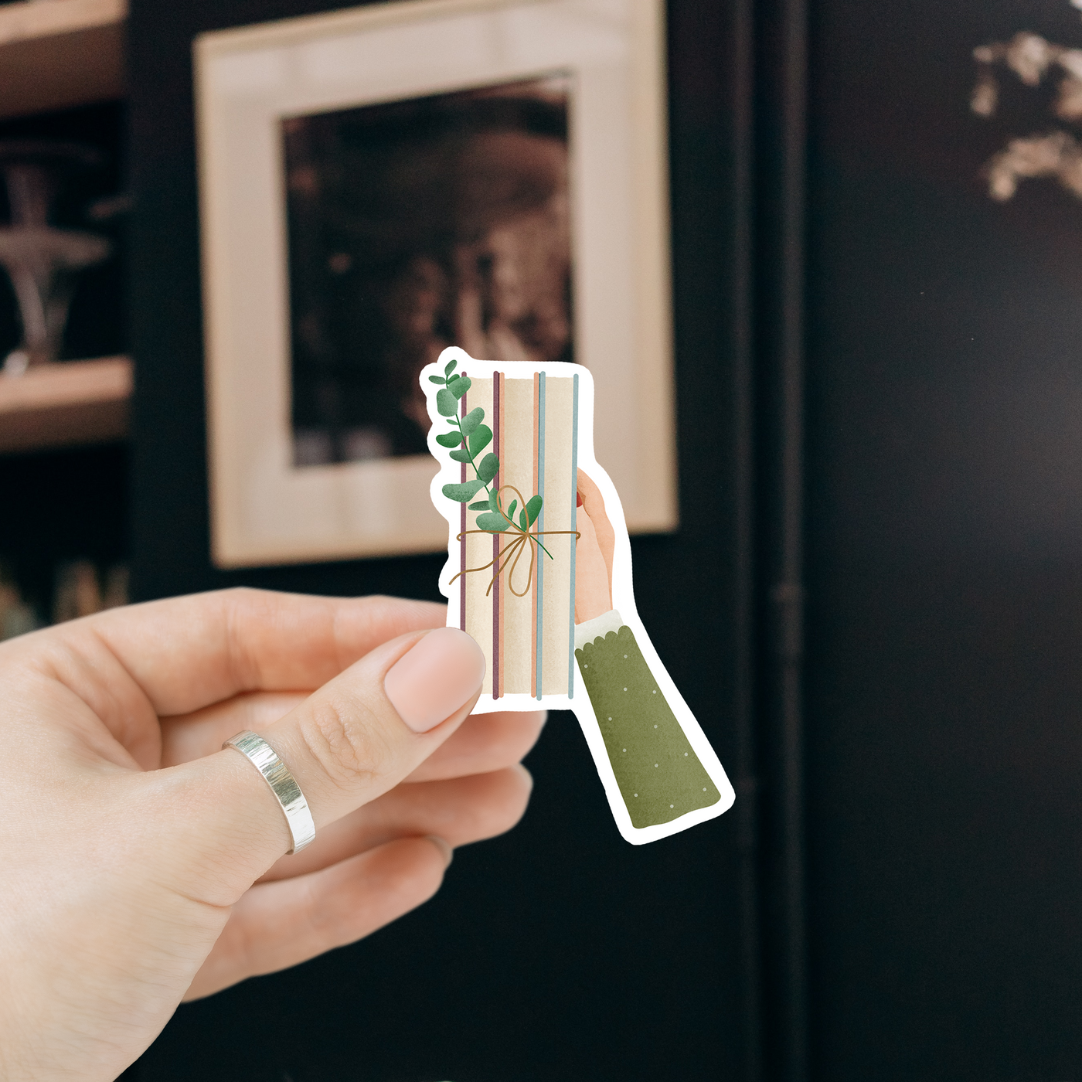 Books and Hand - Waterproof Vinyl Sticker