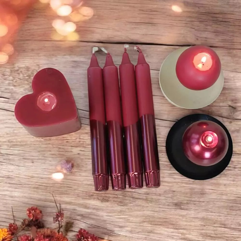 Wine Crown Candles with Metallic Stripe